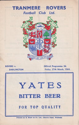 Tranmere Rovers v Brighton & Hove Albion Match Programme 1964-04-17